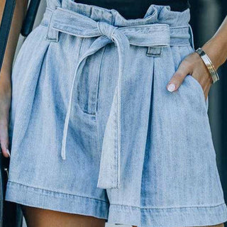 Belted Paper Bag Shorts