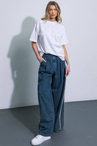 Frayline Wide Leg Jeans