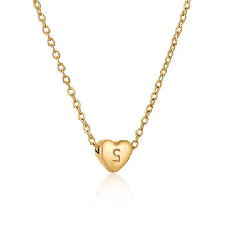Heart-shaped Initial Necklace