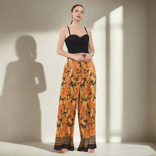 Pleated Palazzo Pants
