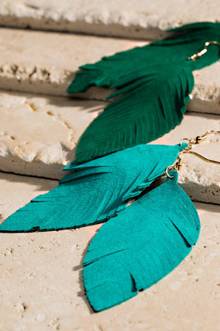 Leather Leaf Earrings