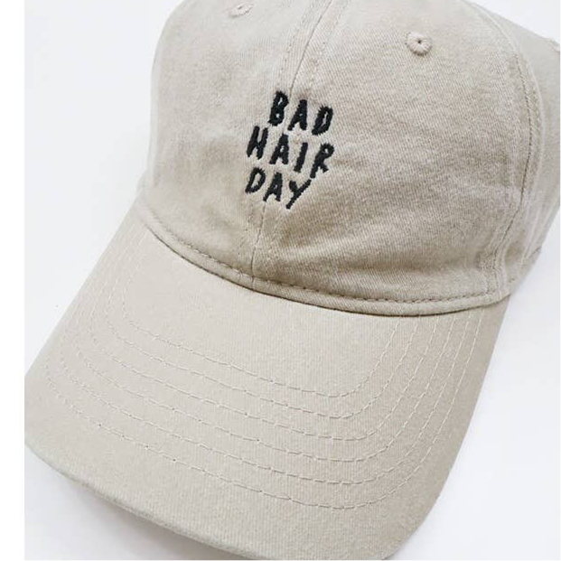 Bad Hair Day Embroidered Washed Baseball Cap
