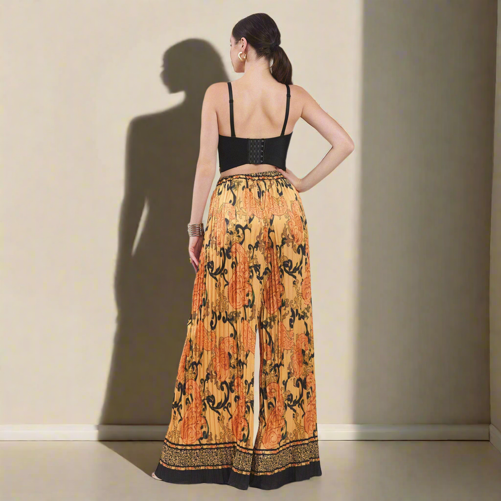 Pleated Palazzo Pants