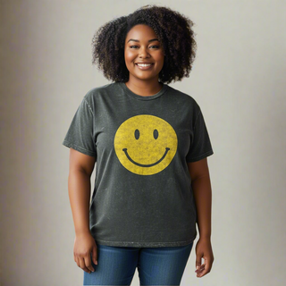 Smiley Face Mineral Washed Tee
