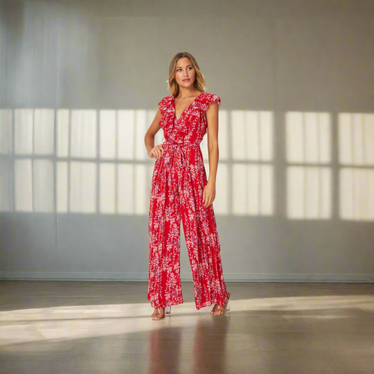 Ruffles in Red Jumpsuit