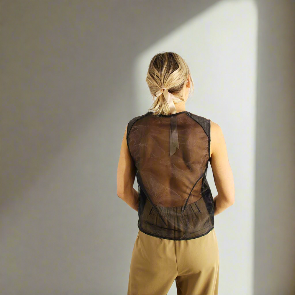 Full Transparency Sleeveless Blouse