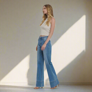 Olivia Wide Leg Raw Hem Jean