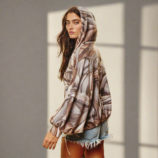 Brushed Knit Button Up Hoodie