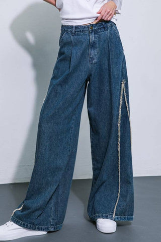 Frayline Wide Leg Jeans