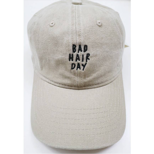 Bad Hair Day Embroidered Washed Baseball Cap