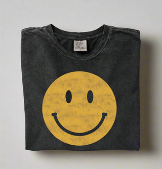 Smiley Face Mineral Washed Tee