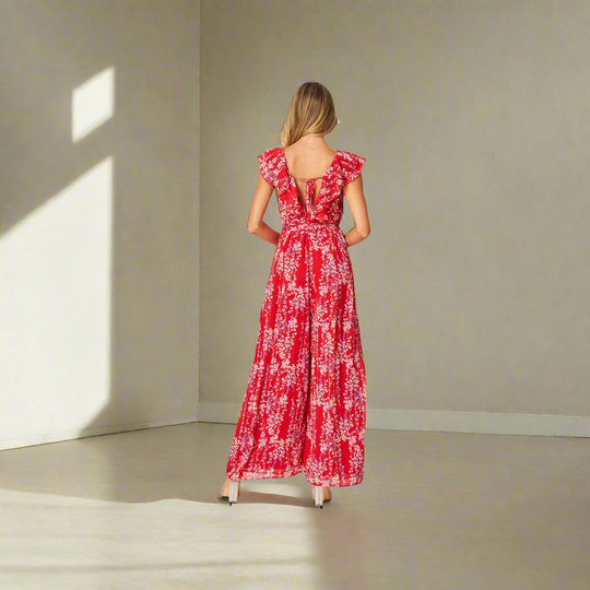 Ruffles in Red Jumpsuit