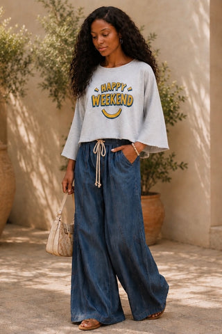 Tencel Denim Palazzo Pants