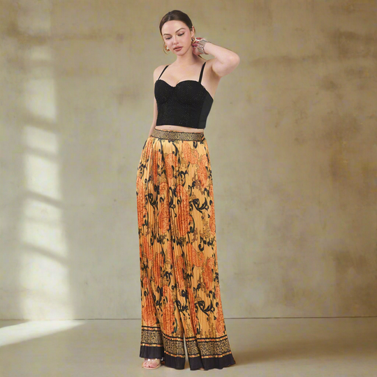 Pleated Palazzo Pants