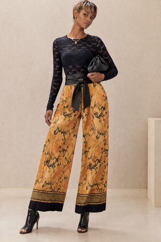 Pleated Palazzo Pants