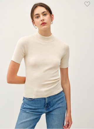 Lisa Mock Neck Sweater Tee