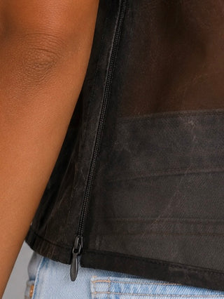 Full Transparency Sleeveless Blouse