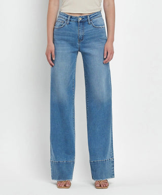 Olivia Wide Leg Raw Hem Jean