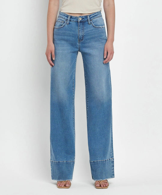 Olivia Wide Leg Raw Hem Jean