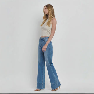 Olivia Wide Leg Raw Hem Jean