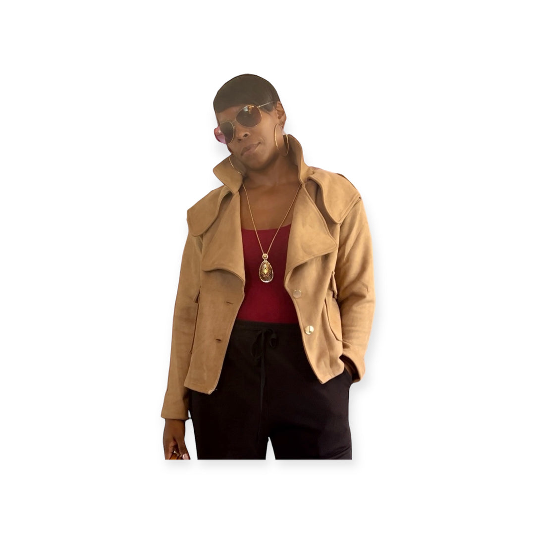 Relaxed Crop Trench Jacket