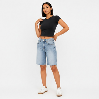 Side Seam Denim Jorts