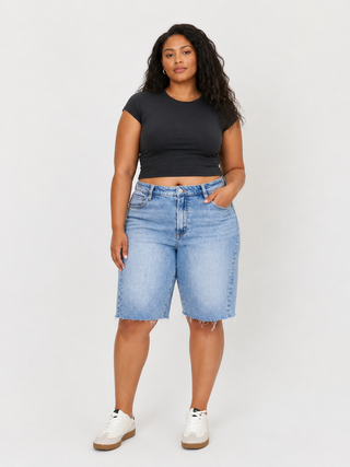 Side Seam Denim Jorts