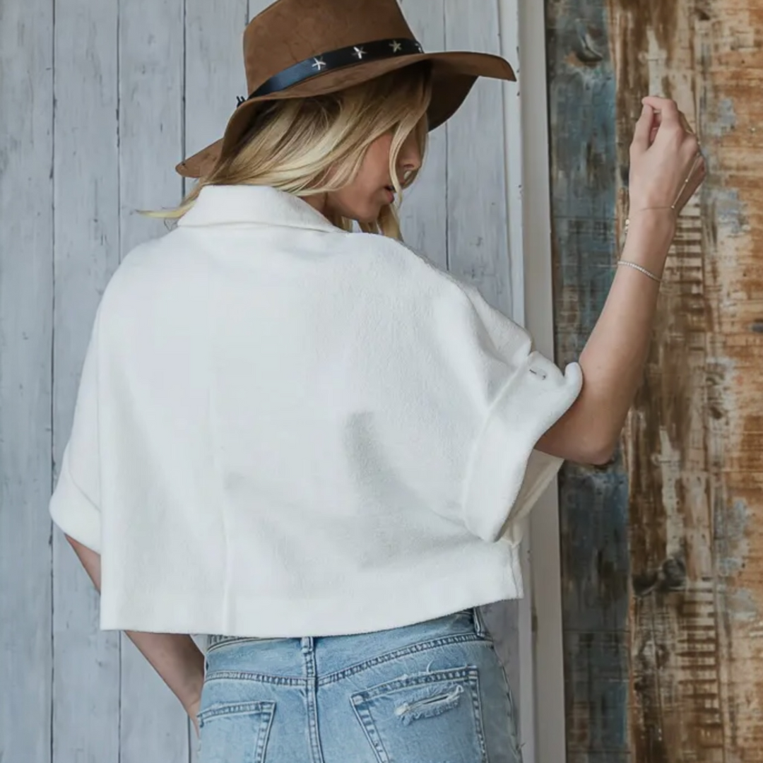 Textured Cropped Shacket