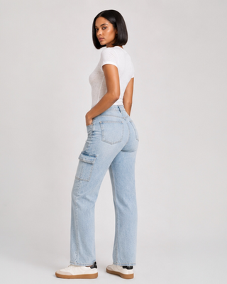 Vintage High Rise Cargo Jeans