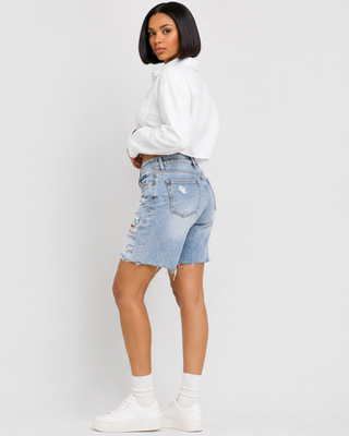 Distressed Bermuda Shorts