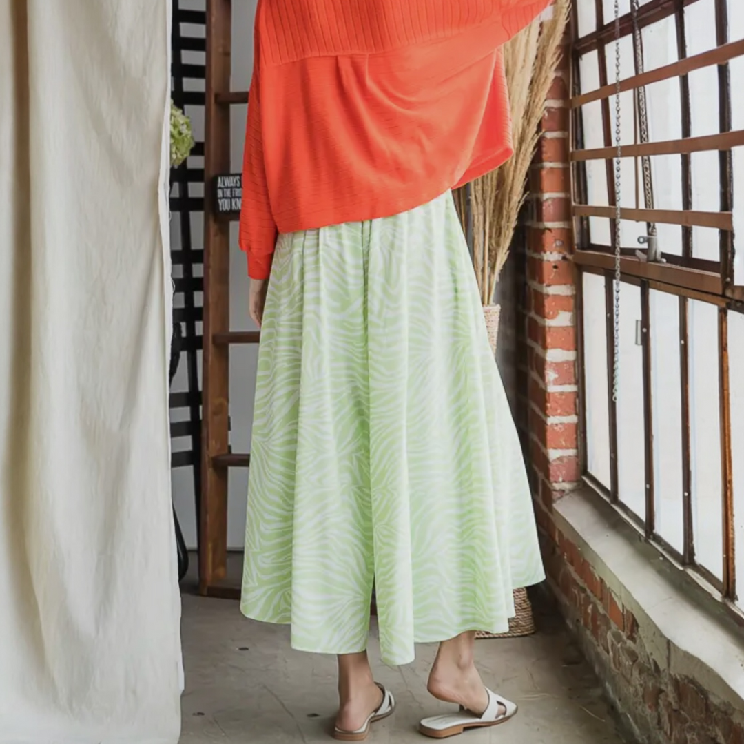 Zebra Print Wide Leg Pants