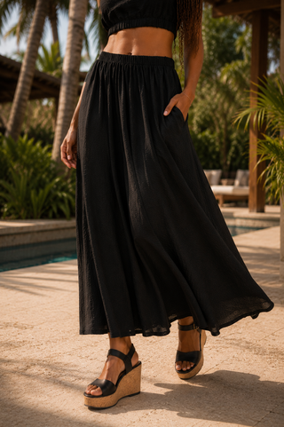 Madison High Waist Midi Skirt