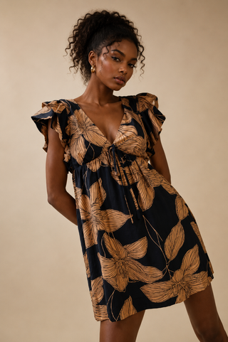 Floral Print Babydoll Mini