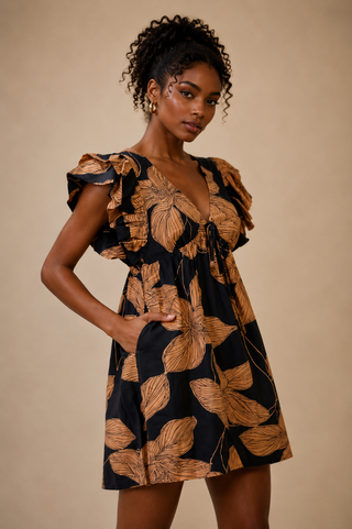 Floral Print Babydoll Mini