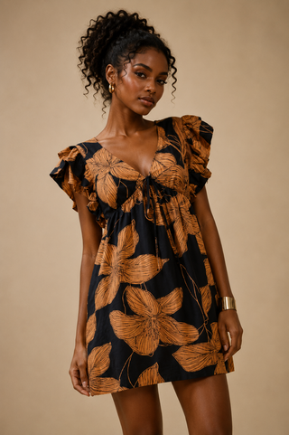 Floral Print Babydoll Mini