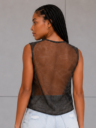 Full Transparency Sleeveless Blouse