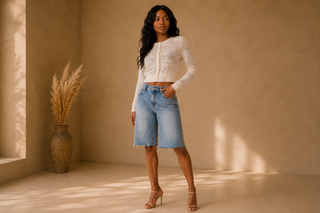 Openwork Cropped Cardigan