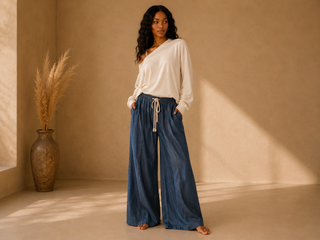 Tencel Denim Palazzo Pants