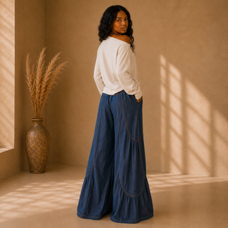 Tencel Denim Palazzo Pants
