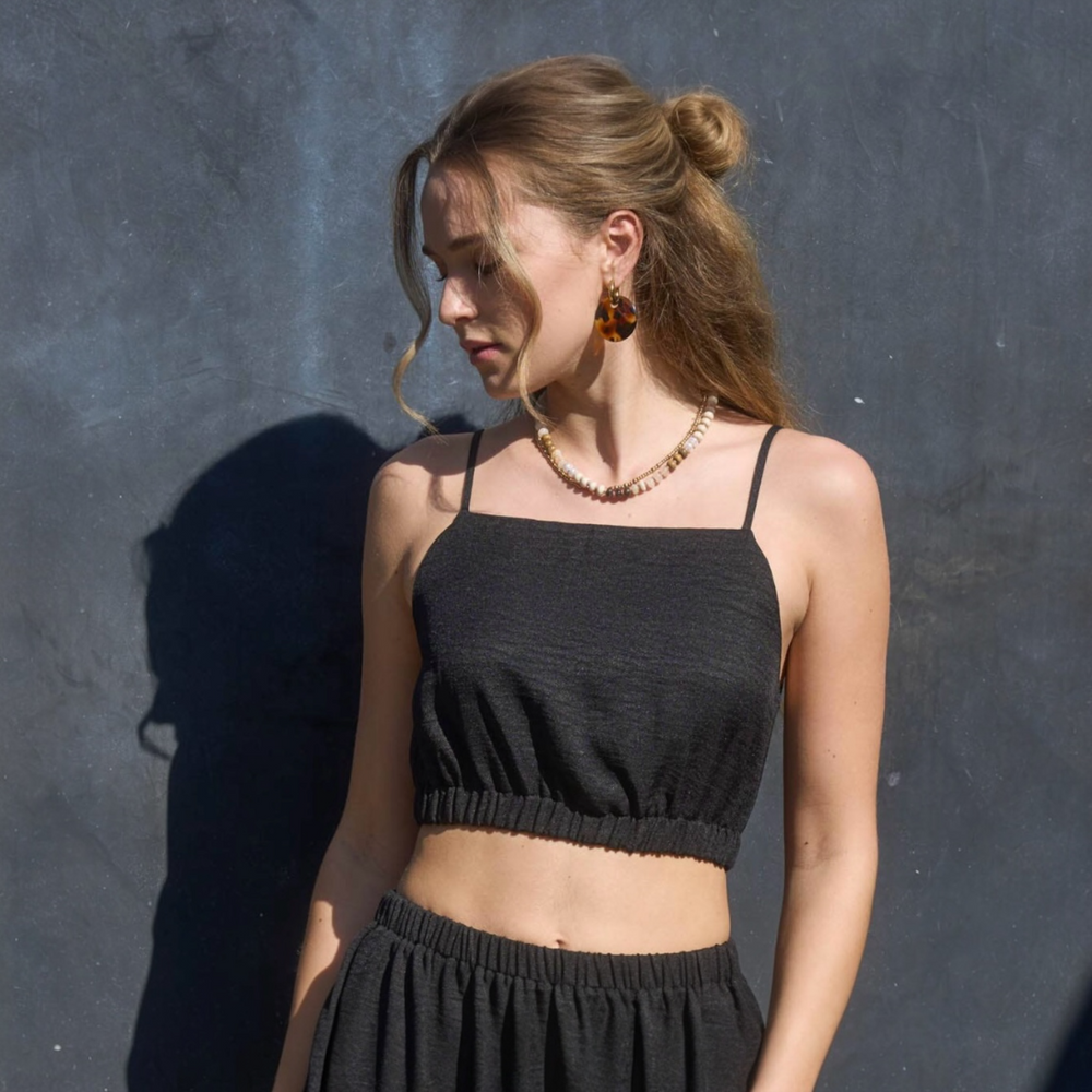 Madison Elastic Waist Crop Top