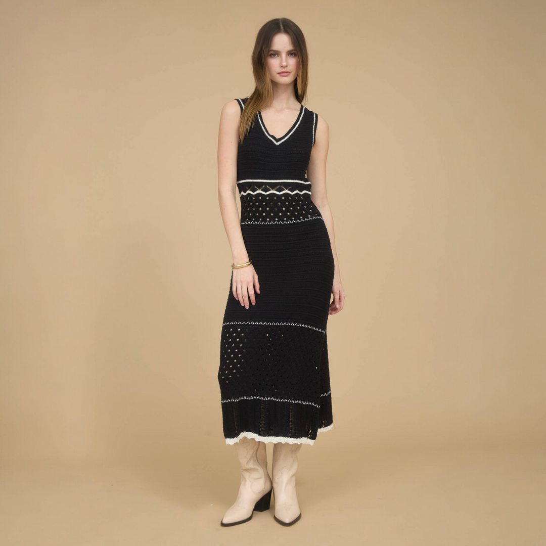 Nadia Crochet Midi Dress