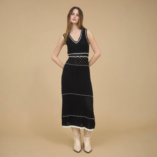 Nadia Crochet Midi Dress