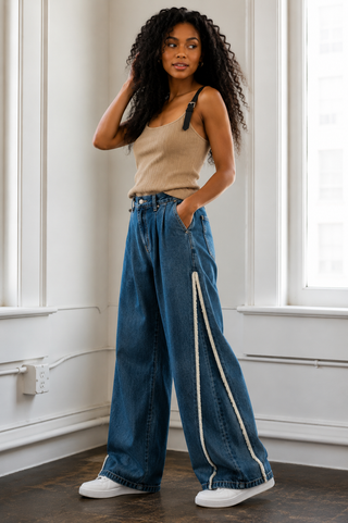 Frayline Wide Leg Jeans