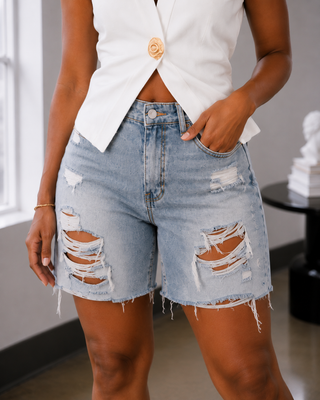Distressed Bermuda Shorts