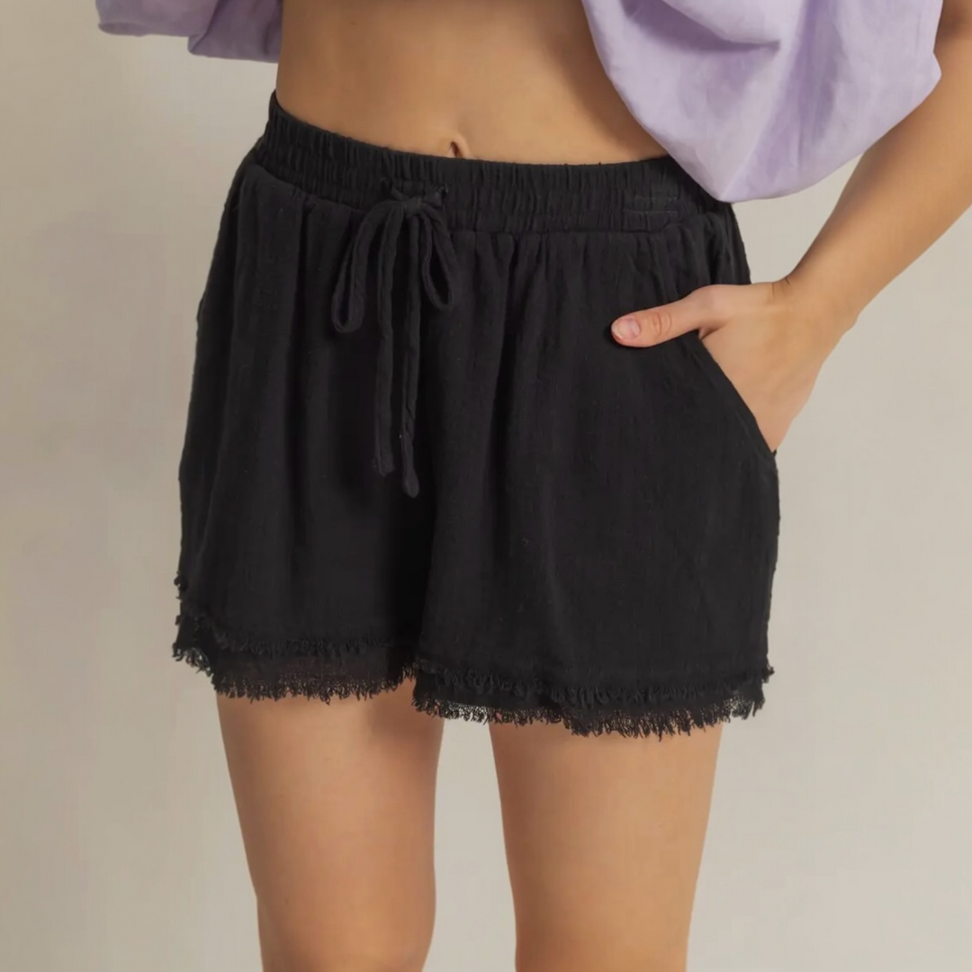 Frayed Hem Shorts