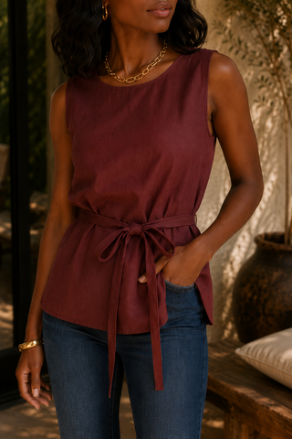 Sleeveless Cinched Tunic