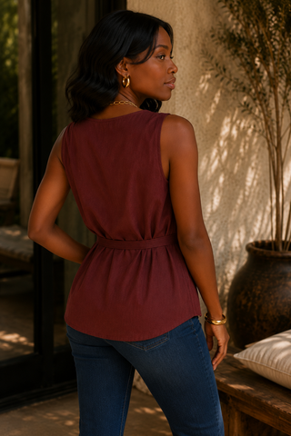Sleeveless Cinched Tunic