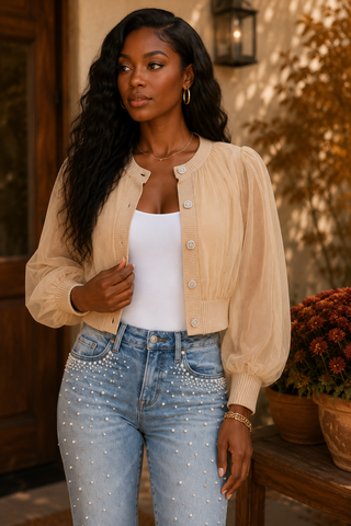 The Marielle Tulle Cardigan