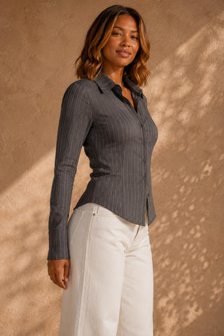 The Mercer Pinstripe Top