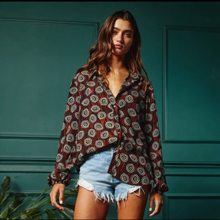 Drea Geometric Print Blouse
